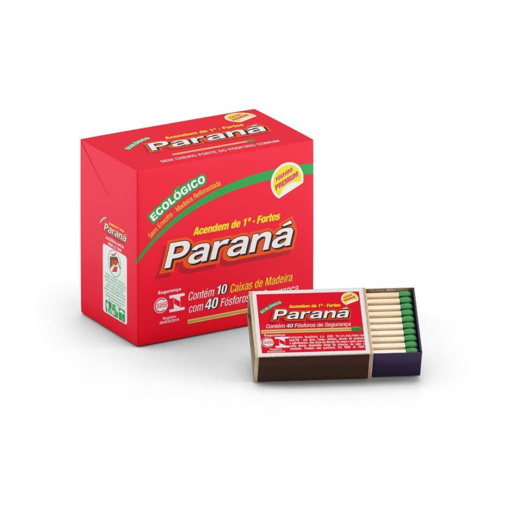 Encontraproduto.com.br - Fósforo Paraná Pacote com 10 unidades