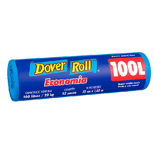 Encontraproduto.com.br - Sacos para Lixo Dover Roll Economia 100l c/ 15 sacos