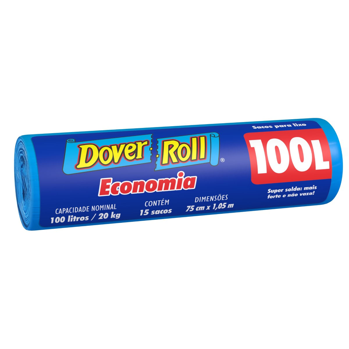Encontraproduto.com.br - Sacos para Lixo Dover Roll Economia 100l c/ 15 sacos