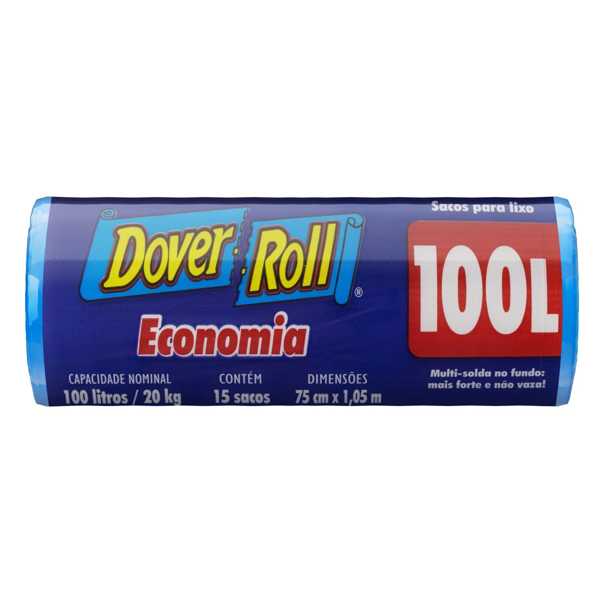 Encontraproduto.com.br - Sacos para Lixo Dover Roll Economia 100l c/ 15 sacos