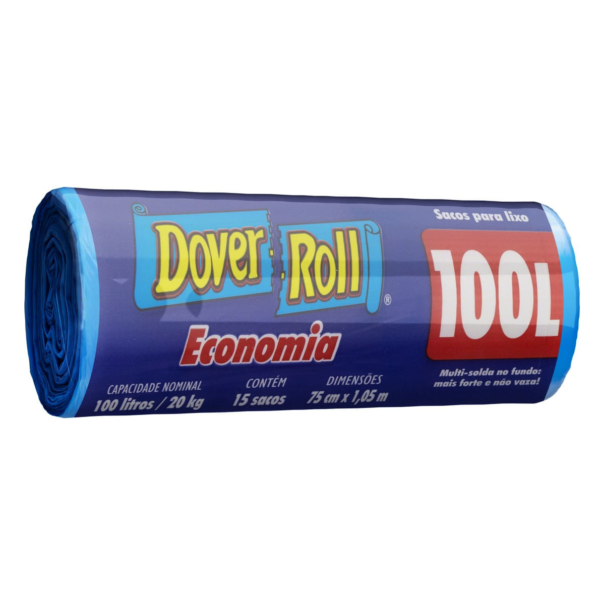 Encontraproduto.com.br - Sacos para Lixo Dover Roll Economia 100l c/ 15 sacos