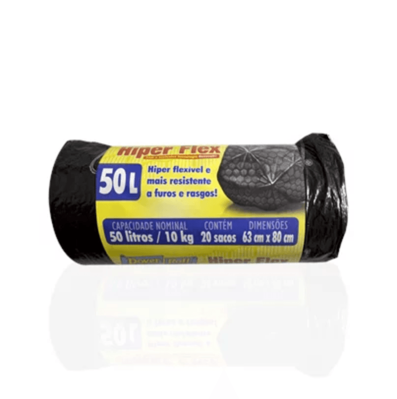 Encontraproduto.com.br - Sacos P/ Lixo Dover Roll Hiper Flex Resiste A Furo 50l C/2  
