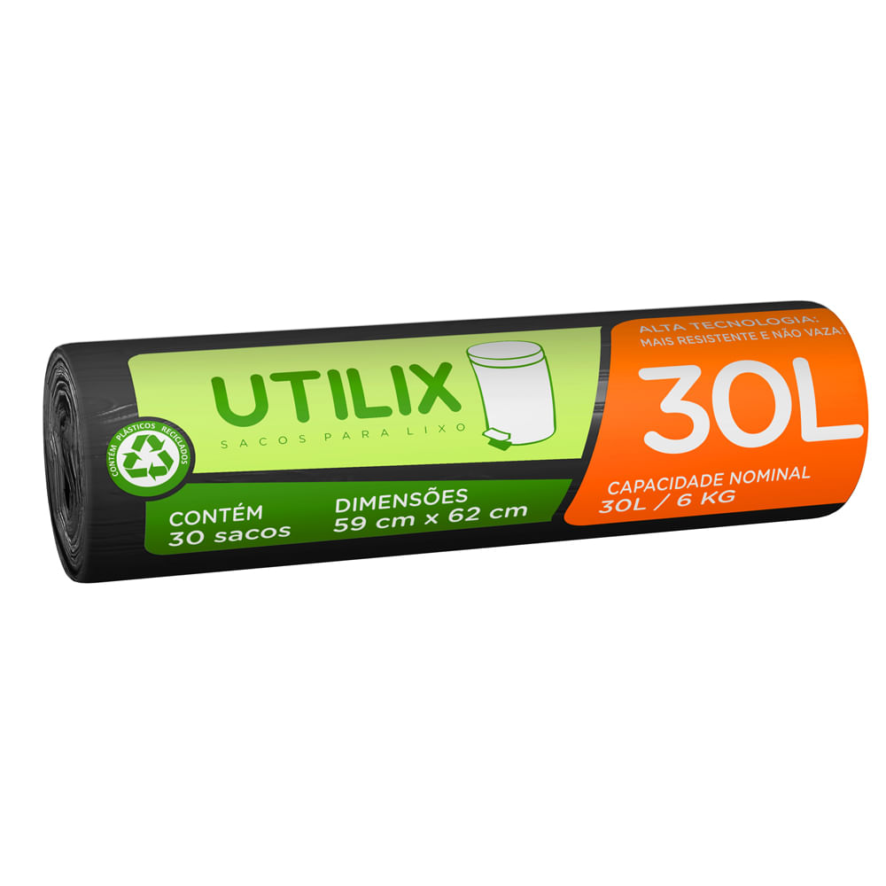 Encontraproduto.com.br - Saco Lixo Utilix RL 30L Com 30