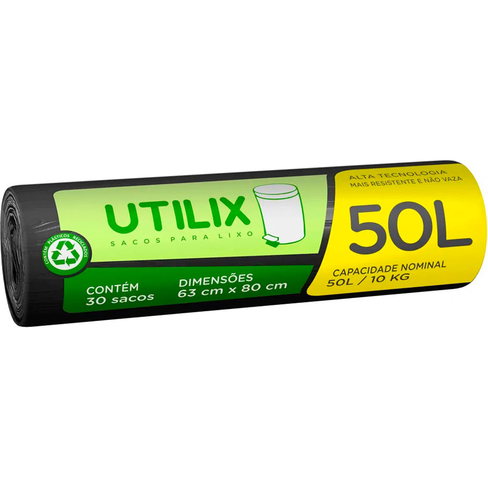Encontraproduto.com.br - Saco Lixo Utilix RL 50L Com 30