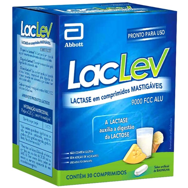 Encontraproduto.com.br - Lactase LacLev 9000 | Com 30 Comprimidos