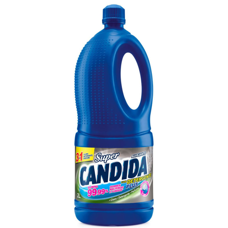Encontraproduto.com.br - Alvejante com Cloro Plus 3 em 1 Super Candida Garrafa 2 Litros