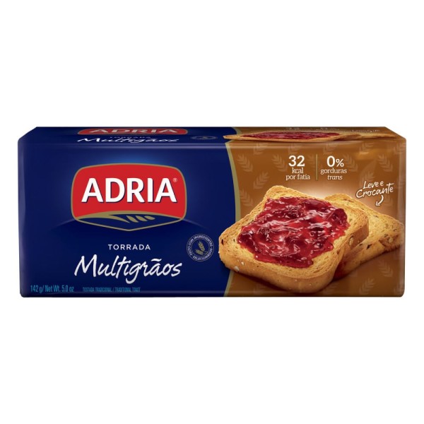Encontraproduto.com.br - Torrada Adria Multigrãos Pacote com 142g