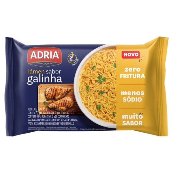Encontraproduto.com.br - Macarrão Instantâneo Adria Galinha Pacote com 75g