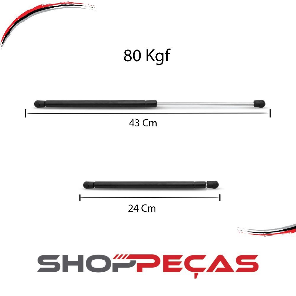 Encontraproduto.com.br - Par Amortecedores Para Uso Geral 43,0 X 24,0 Cm Carga 80 Kg - Un - 2