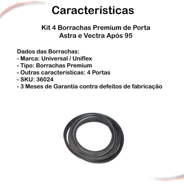Encontraproduto.com.br - Kit Borrachas 4 Portas Linha Premium Gol Parati G2 G3 G4 - UN / 4