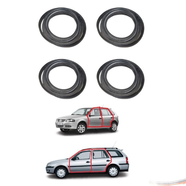 Encontraproduto.com.br - Kit Borrachas 4 Portas Linha Premium Gol Parati G2 G3 G4 - UN / 4