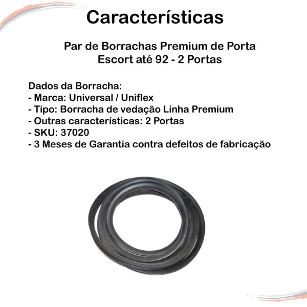 Encontraproduto.com.br - Par De Borrachas Premium De Porta Gol Parati G2 G3 G4 - Un / 2