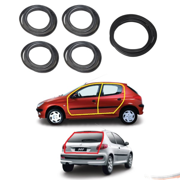 Encontraproduto.com.br - Kit Borrachas Porta E Porta Mala Peugeot 206 207 4pts - Un / 5