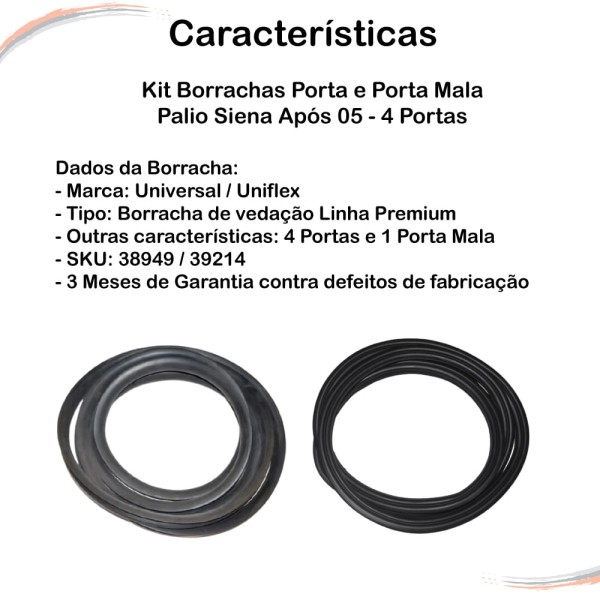Encontraproduto.com.br - Kit Borrachas Porta E Porta Mala Peugeot 206 207 4pts - Un / 5