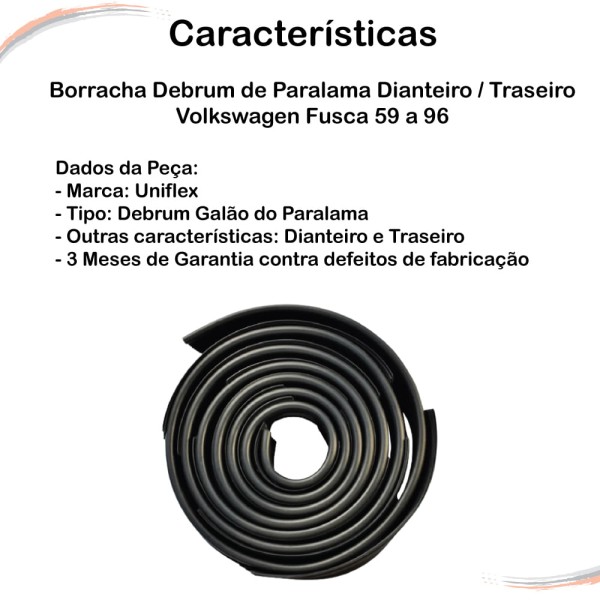 Encontraproduto.com.br - Par Galão Debrum Do Paralama Tras Fusca 59 A 96 Branco - Un - 2