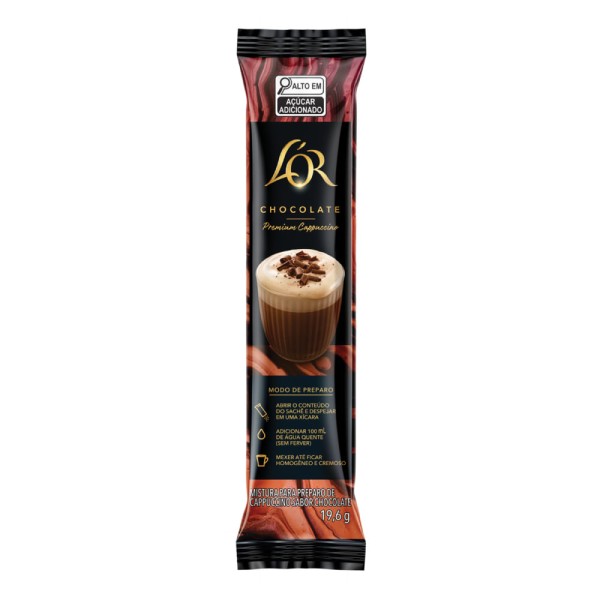 Encontraproduto.com.br - Cappuccino Solúvel Chocolate Lor Premium Pacote 19,6g