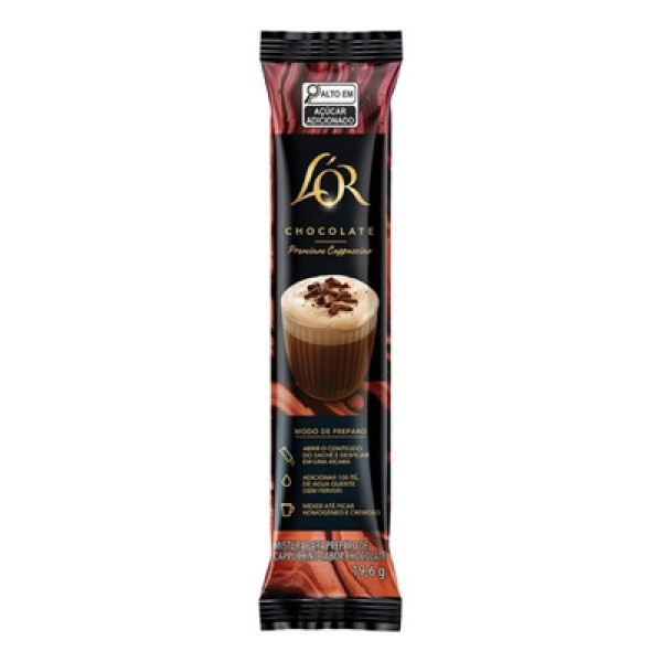 Encontraproduto.com.br - Cappuccino Solúvel Chocolate Lor Premium Pacote 19,6g