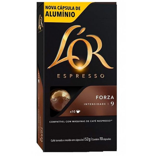Encontraproduto.com.br - Café em Cápsula Lor Espresso Torrado e Moído Forza 52g c/ 10