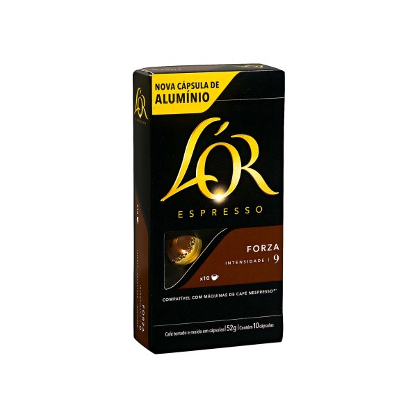 Encontraproduto.com.br - Café em Cápsula Lor Espresso Torrado e Moído Forza 52g c/ 10
