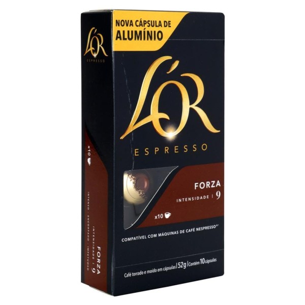 Encontraproduto.com.br - Café em Cápsula Lor Espresso Torrado e Moído Forza 52g c/ 10