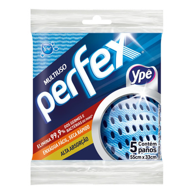 Encontraproduto.com.br - Pano para Limpeza Perfex Azul Pacote com 5 unidades
