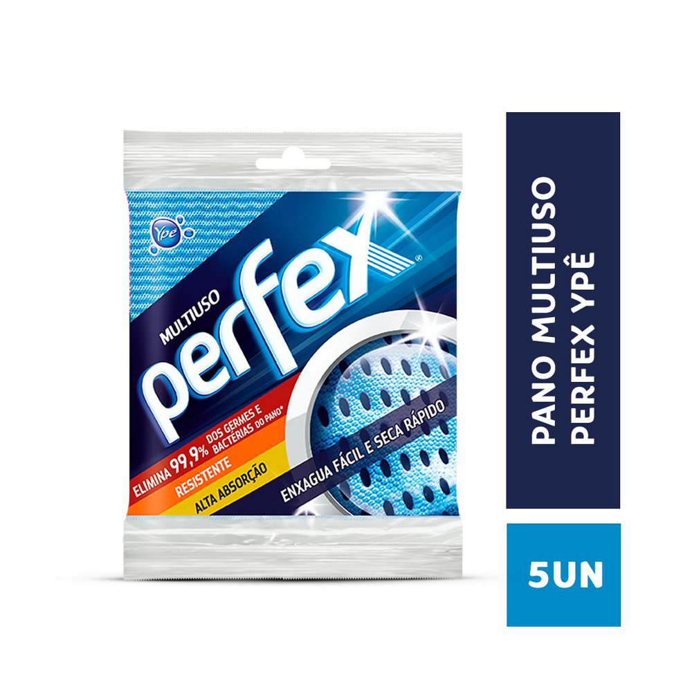Encontraproduto.com.br - Pano para Limpeza Perfex Azul Pacote com 5 unidades