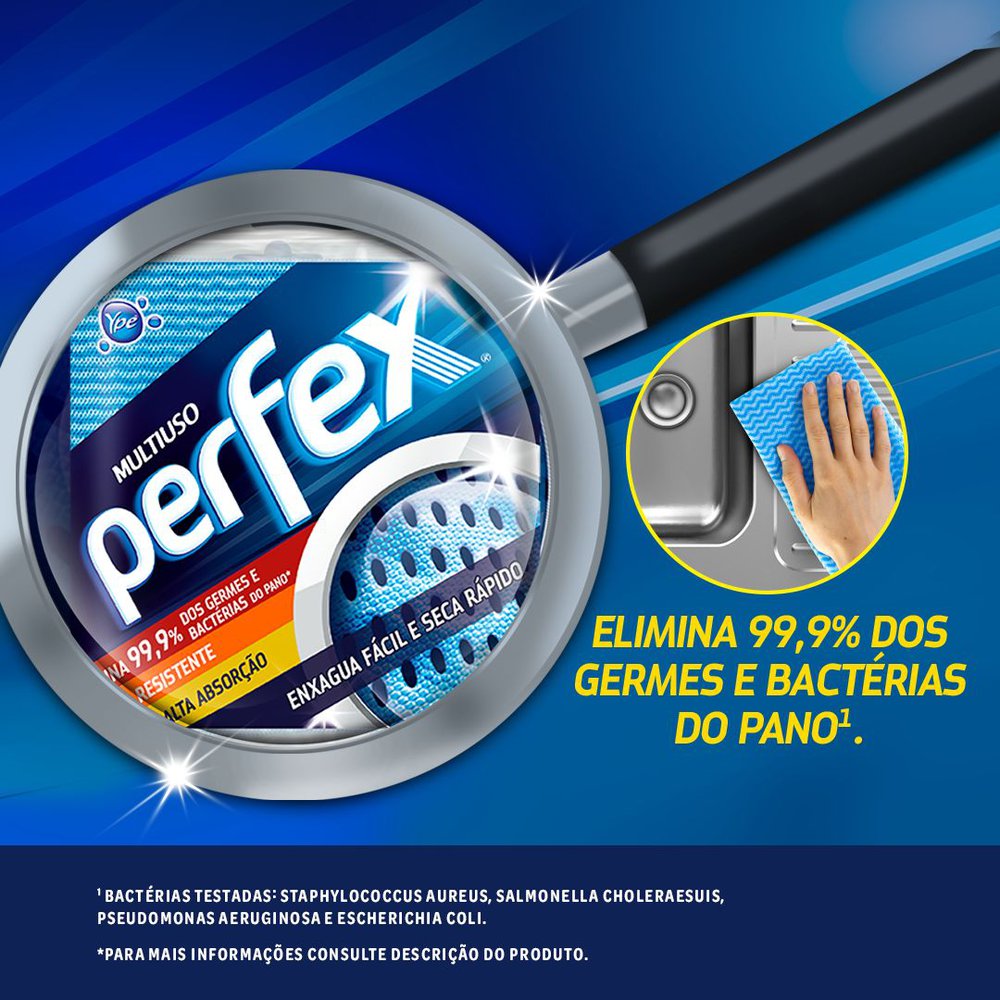 Encontraproduto.com.br - Pano para Limpeza Perfex Azul Pacote com 5 unidades