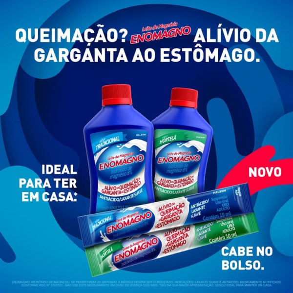 Encontraproduto.com.br - Leite de Magnésia Eno Magno Sabor Tradicional Suspensão Oral Sachê Individual 10ml