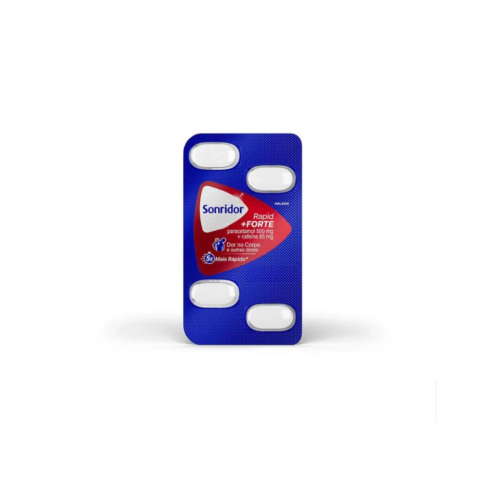 Encontraproduto.com.br - Sonridor Rapid + Forte 500+65mg Com 4 Comprimidos Revestidos