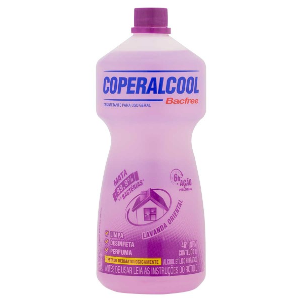 Desinfetante Álcool Líquido Coperalcool Lavanda 46°INPM Frasco com 1L