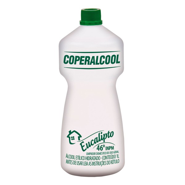 Encontraproduto.com.br - Desinfetante Álcool Líquido Coperalcool Eucalipto 46°INPM Frasco com 1L