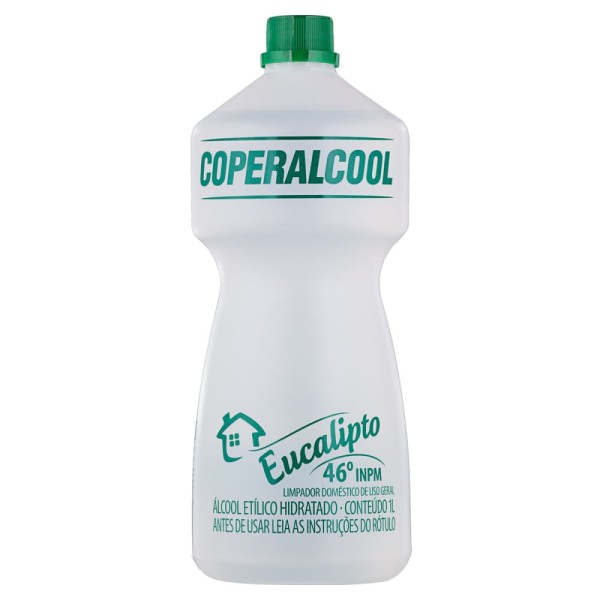 Encontraproduto.com.br - Desinfetante Álcool Líquido Coperalcool Eucalipto 46°INPM Frasco com 1L