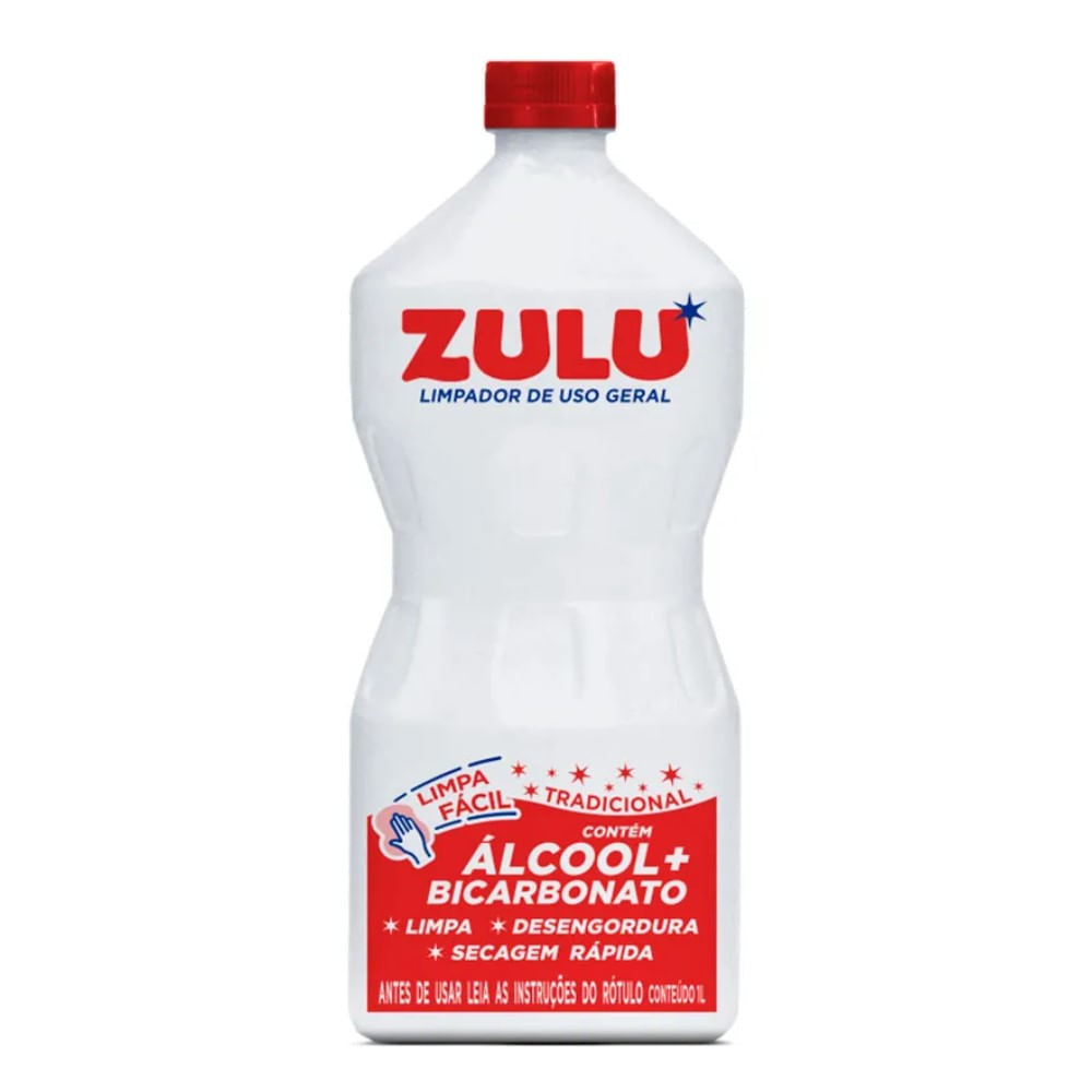 Encontraproduto.com.br - Limpador Multiuso Zulu Álcool+Bicarbonato Frasco com 1L