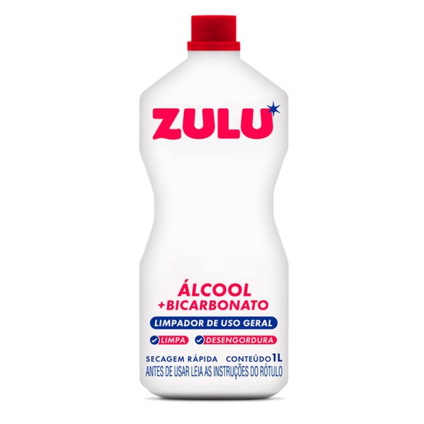 Limpador Multiuso Zulu Álcool+Bicarbonato Frasco com 1L