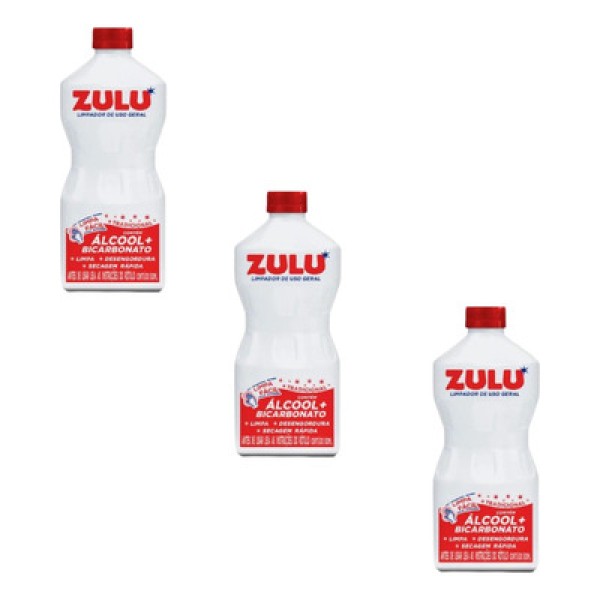 Limpador Multiuso Zulu Álcool+Bicarbonato Frasco com 1L