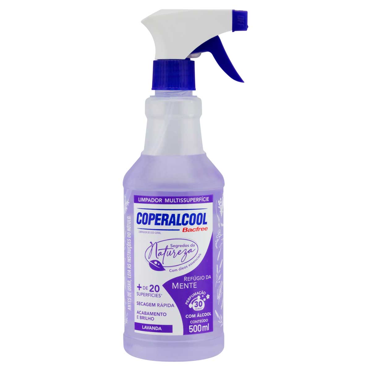 Limpador Coperalcool Bacfree Segredos da Natureza Multissuperfícies c/ Álcool Refúgio da Mente Spray 500ml