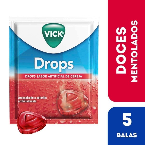 Encontraproduto.com.br - Pastilha Drops Vick Cereja com 5 Unidades