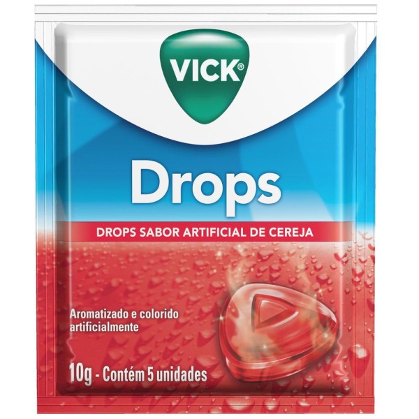 Encontraproduto.com.br - Pastilha Drops Vick Cereja com 5 Unidades