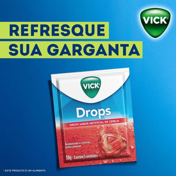Encontraproduto.com.br - Pastilha Drops Vick Cereja com 5 Unidades