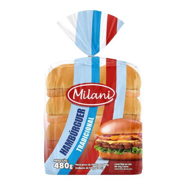 Pão de Hambúrguer Milani 480g