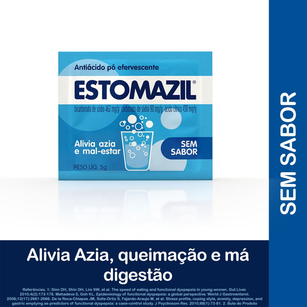 Encontraproduto.com.br - Estomazil Sem Sabor Pó Efervescente 1 Envelope De 5g