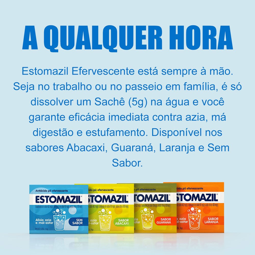Encontraproduto.com.br - Estomazil Sem Sabor Pó Efervescente 1 Envelope De 5g