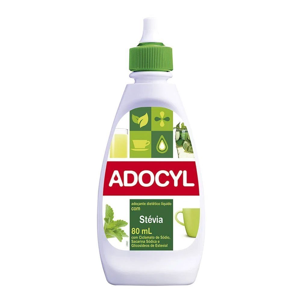 Encontraproduto.com.br - Adoçante Líquido Adocyl Stévia Frasco com 80ml