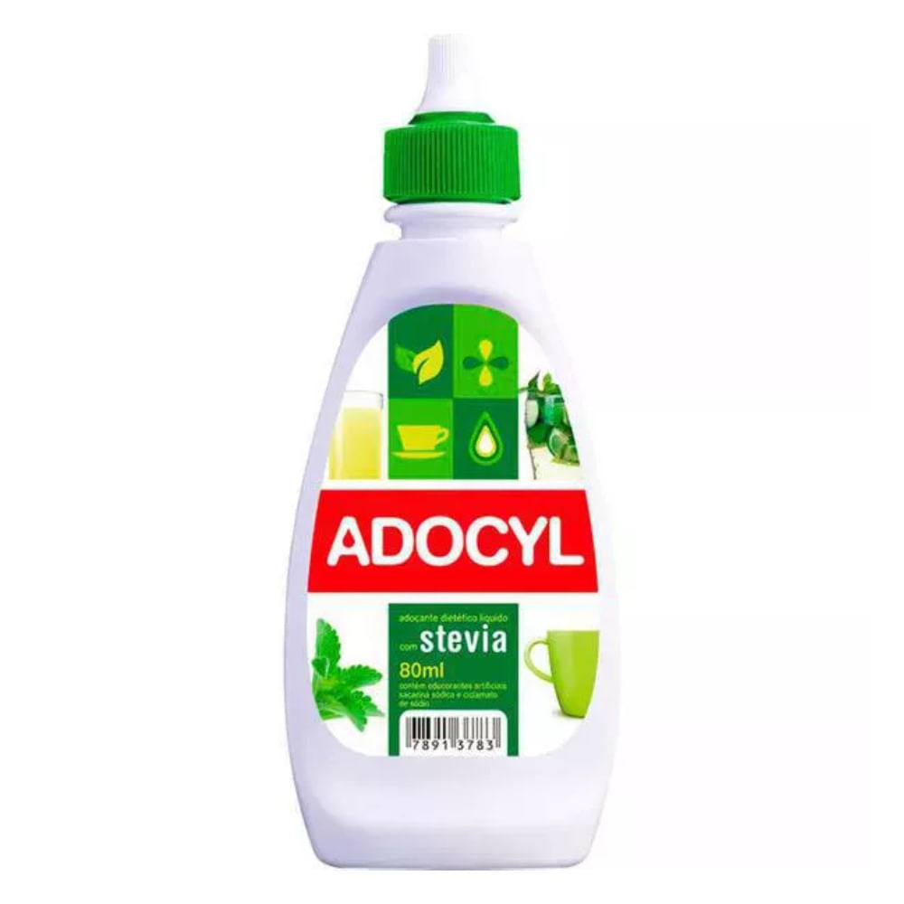 Encontraproduto.com.br - Adoçante Líquido Adocyl Stévia Frasco com 80ml