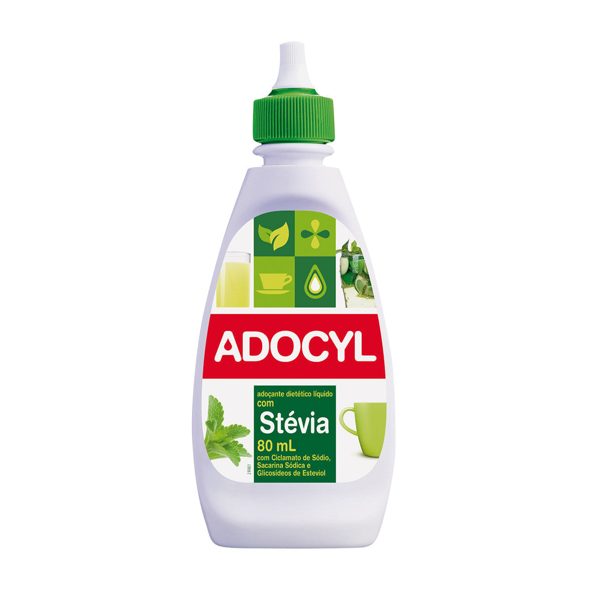 Encontraproduto.com.br - Adoçante Líquido Adocyl Stévia Frasco com 80ml