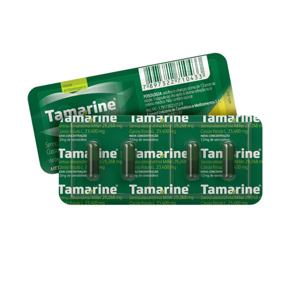 Laxante e Fitoterápico Tamarine 29,268mg + 23,4mg Blister 4 Cápsulas