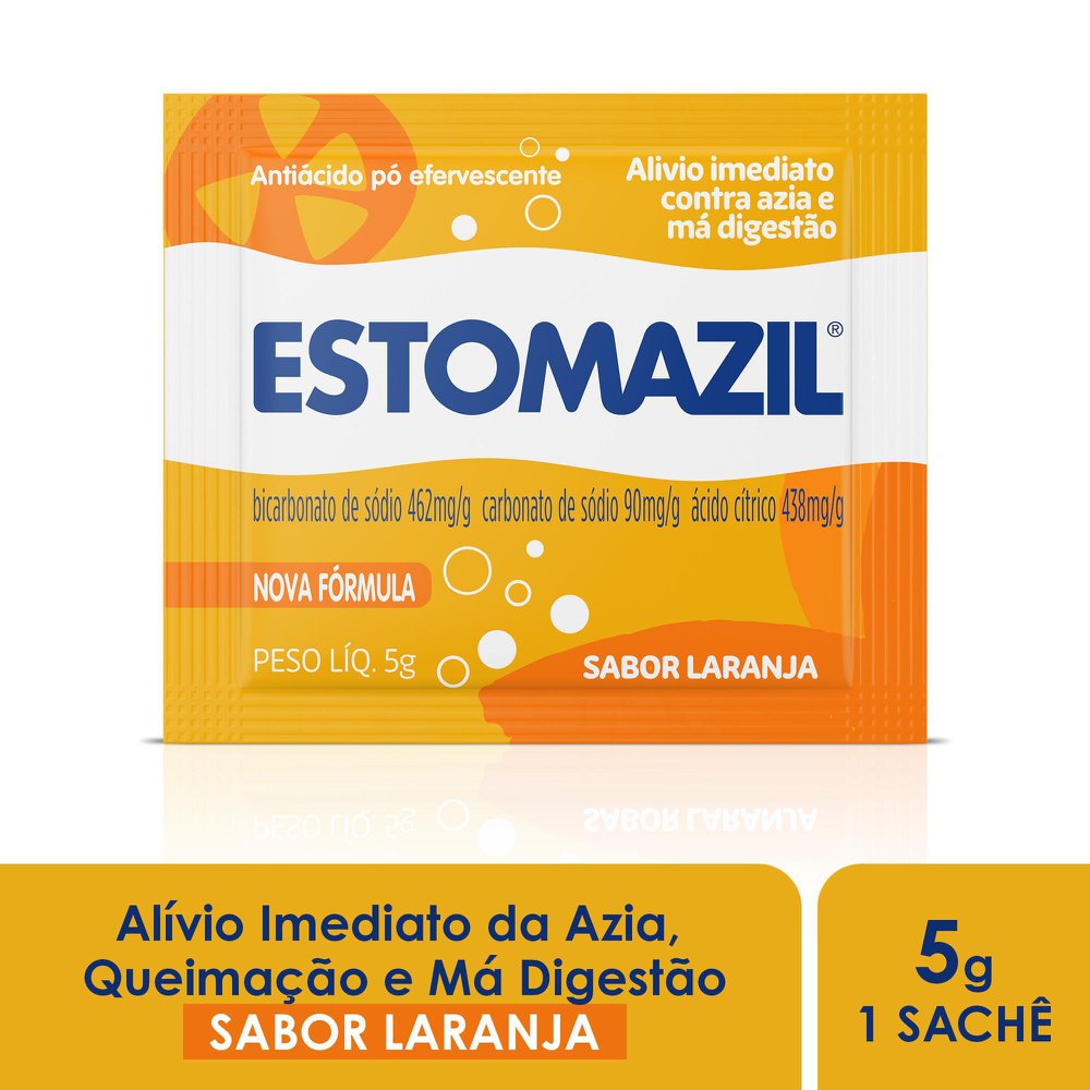 Encontraproduto.com.br - Estomazil Sabor Laranja Com 1 Envelope 5G