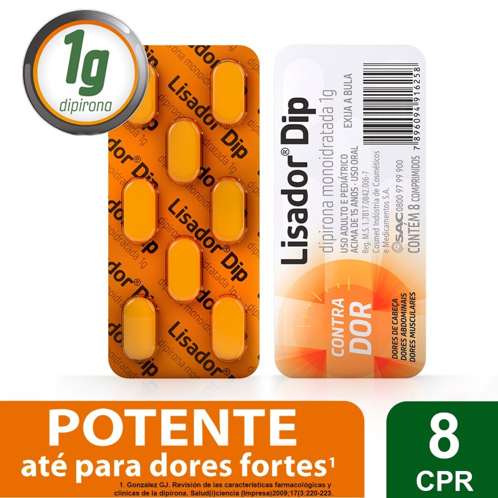 Encontraproduto.com.br - Lisador Dip Farmasa 1g Com 8 Comprimidos
