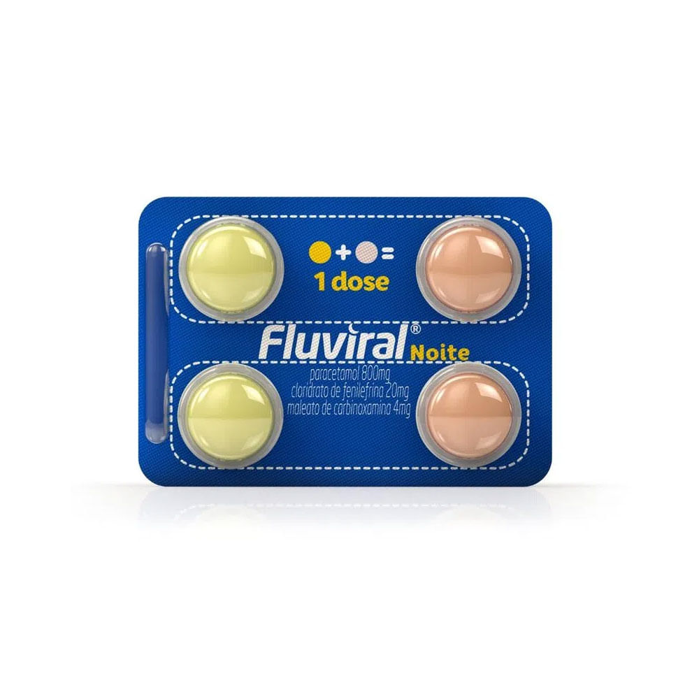 Encontraproduto.com.br - Fluviral Noite Com 4 Comprimidos