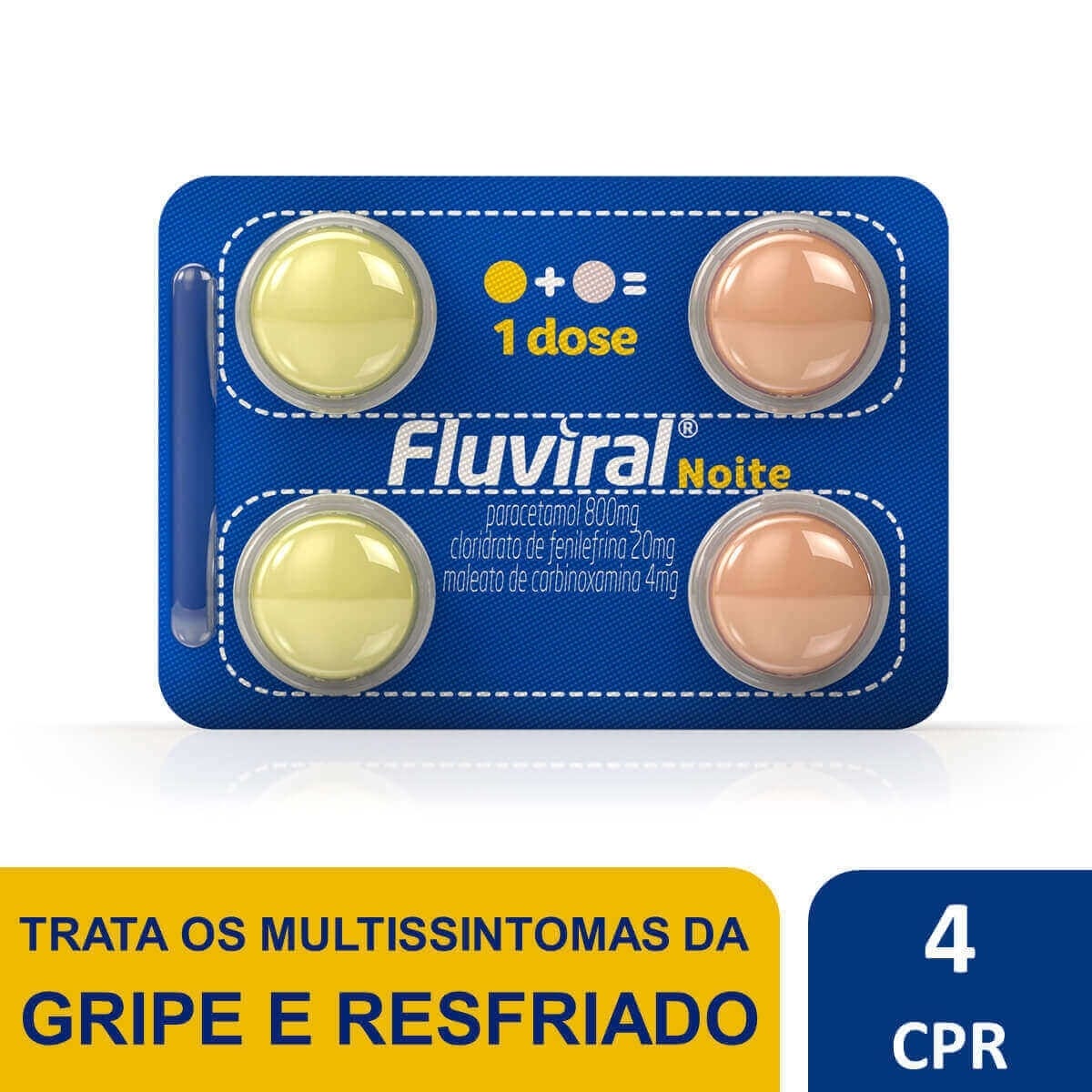 Encontraproduto.com.br - Fluviral Noite Com 4 Comprimidos